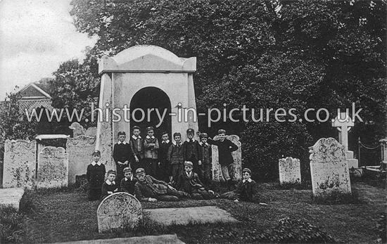 Historic Stone Watch Box, Wanstead Parish Churchyard, Wanstead, London. c.1906